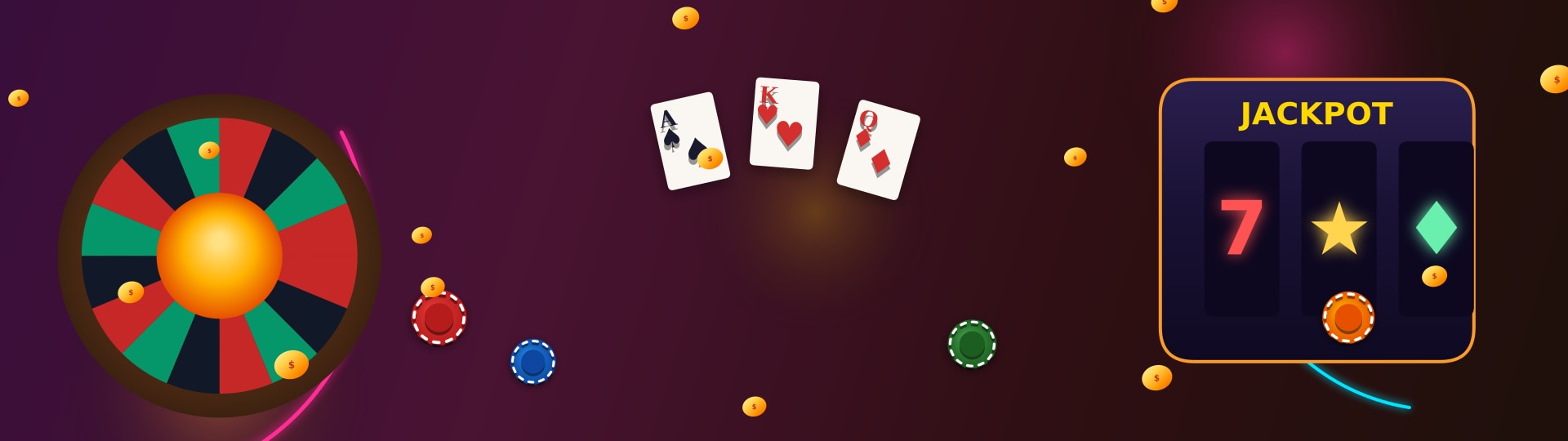 TK711 casino welcome banner with vivid gaming atmosphere